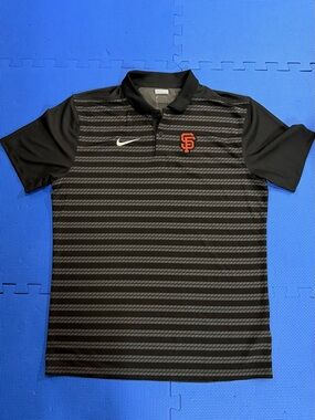Nike Black & Gray Striped San Francisco Giants Polo